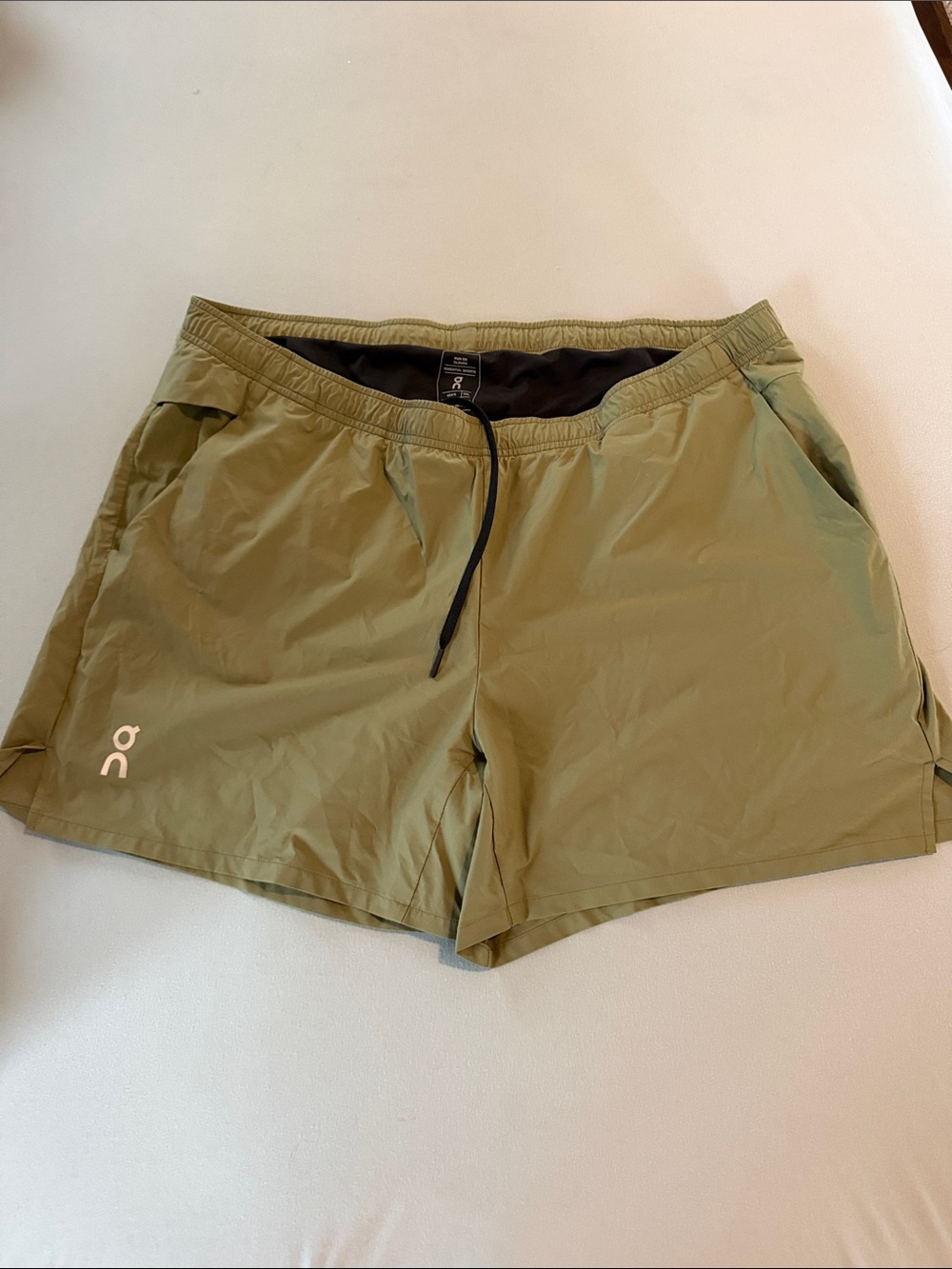 On Running Olive Green mens Athletic Running Shorts